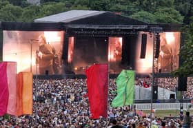 Lewis Capaldi on stage at Roundhay Festival