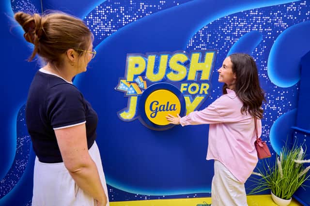 Gala launched a ‘Push for Joy’ button on the streets of Manchester this week