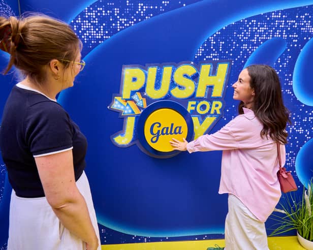 Gala launched a ‘Push for Joy’ button on the streets of Manchester this week