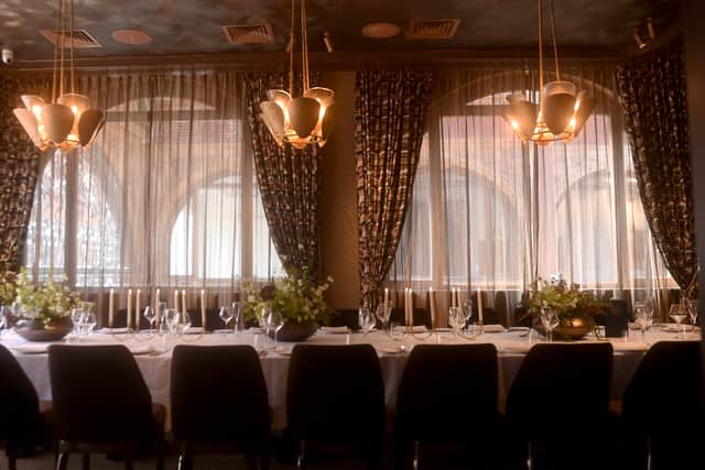 The restaurant was formerly a cafe, a popular spot for Leeds’ elite in the early 1900s, hosted live music and afternoon teas