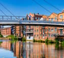 Paul Ellison, Co-Chair of The Quality Spaces and Places and Leeds Waterfront Group with Colin Harris, one of the original engineers who worked on the Centenary Bridge, in Leeds, in 1992.