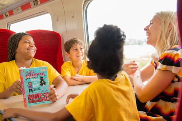 Sara Pascoe has helped LNER launch a new campaign encouraging families to turn their train journeys into reading time this summer.