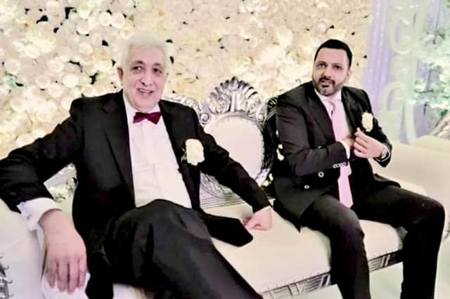 Noshad Qayyum, 49, (R) who watched his dad, Abdul Qayyum, 64, (L) die in his arms on his wedding day.