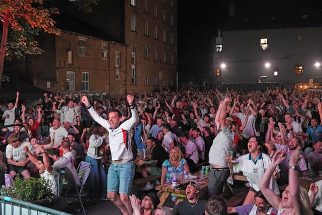 Fans went wild as Bellingham put England ahead