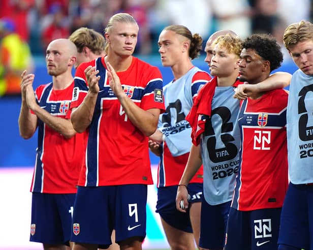 DREAM OVER: For Norway as Erling Haaland and his teammates acknowledge the fans following defeat to England in Saturday's World Cup quarter-final in Miami.