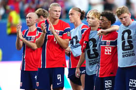 DREAM OVER: For Norway as Erling Haaland and his teammates acknowledge the fans following defeat to England in Saturday's World Cup quarter-final in Miami.