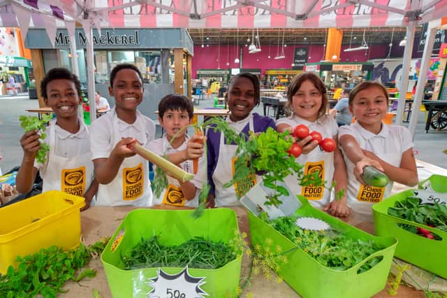 The Young Marketeers event at Leeds Kirkgate Market.