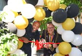 Leeds Rhinos legend Jamie Jones-Buchanan MBE and the Lord Mayor Coun Stephen Holroyd cut the ribbon to officially open the gardens.