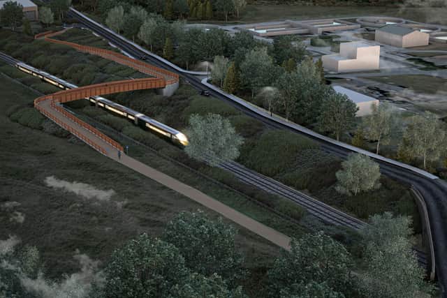 The proposed new railway bridge at Weldon Road, Castleford, would include pedestrian footpaths and cycleways