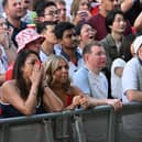 England fans in Millennium Square during the screening of England v Argentina World Cup semi final.
15th July 2026.
Picture Bruce Rollinson