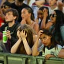 England fans in Millennium Square during the screening of England v Argentina World Cup semi final.