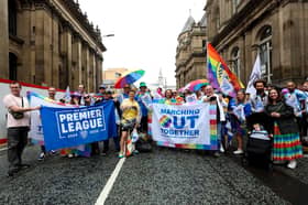 TOGETHER AS ONE: Leeds United and Marching Out Together for Leeds Pride.