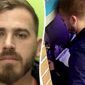 Felix Urcaciu, 33, (L) and with cashpoint trapping devices (R)