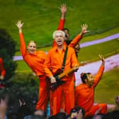 David Byrne brings his 'Who Is The Sky?' show to the Piece Hall in Halifax.