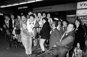 The White Rosettes, the British champion Ladies Barbershop Singers, pictured in February 1985.