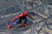 Spider-Man scaled the glass dome at Trinity Leeds
