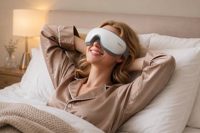 The RENPHO Eye Massager has been part of my Sunday night routine for years. Photo posed by model.