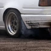 Two cars reportedly crashed into parked vehicles at a car meet in Leeds on Sunday.
