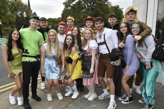 Fancy dress participants on the Otley Run.