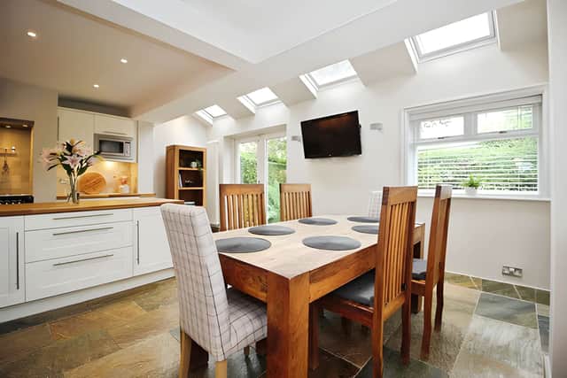 The extended kitchen and dining space has been designed to bring family life and entertaining together in one bright, sociable room.