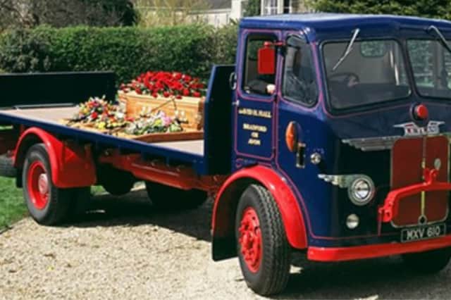 A vintage Leyland lorry offers a unique farewell reflecting a remarkable life