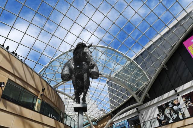 Horse sculpture in Trinity Leeds Shopping Centre.