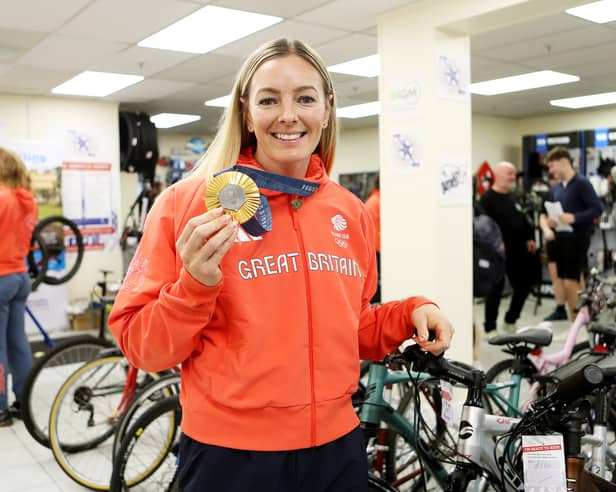 GOLDEN GIRL: Katy Marchant, who is not done with yet as she poses with her Olympic gold medal.