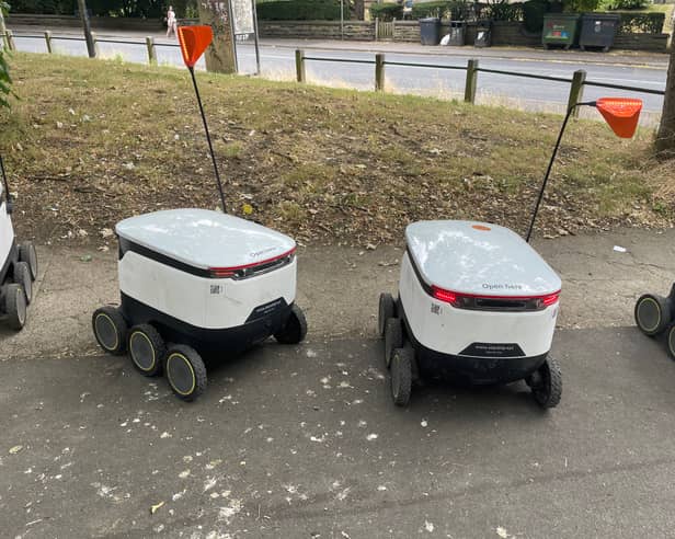 Delivery robots parked up in Hyde Park 
