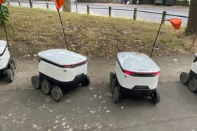 Delivery robots parked up in Hyde Park 