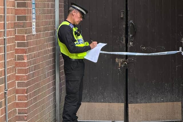 Police at Cottingley Towers today