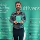 Carl Newbould, Leeds Museums and Galleries’ learning and access officer (pictured), accepting the prestigious British Training Awards for Careers For All.