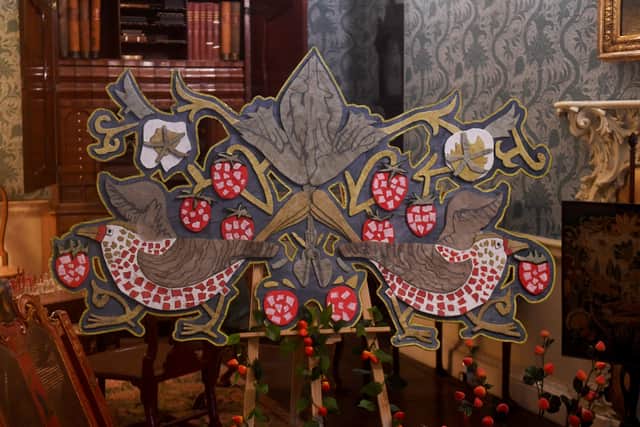 Plant power exhibition at Temple Newsam House, Leeds, with a range of different artwork created by Temple Newsam staff.
