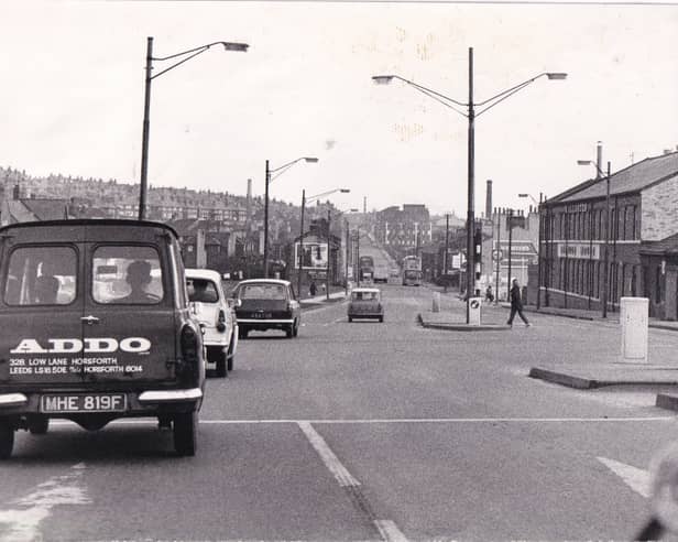 The Stanningley Road-Swinnow Lane junction in March 1971.