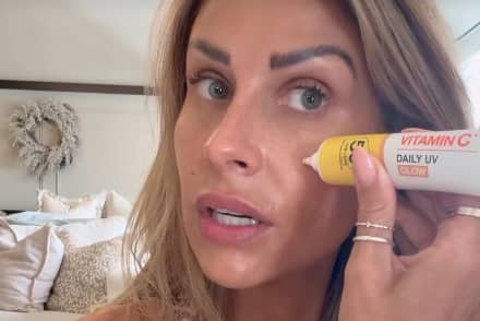 Mrs Hinch has recommended Garnier Vitamin C Daily UV Brightening Fluid SPF50+, calling it '10 out of 10'.