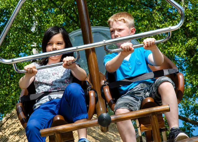 Young visitors can enjoy the many family rides at Flamingo Land.