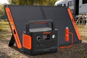 The Jackery bundle combines the Explorer 240 V2 power station with a 100W solar panel and USB-C converter