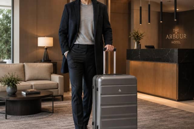 The large Aerolite FlexShell suitcase provides 100 litres of packing space and weighs 4.6kg