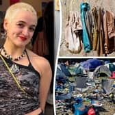 Jess O’Riley, 25, transforms old camping gear left behind by revellers at music bashes into trendy jackets, tops, trousers and bumbags.