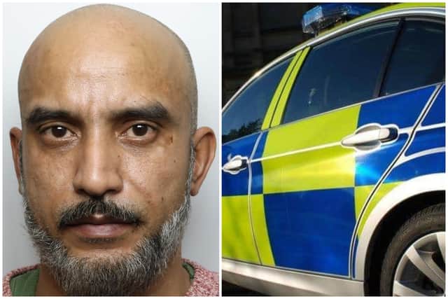 Jabbar (pictured) drove onto the wrong side of the road and collided with a police.