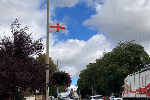 St George's flag on display on Leeds Road, Outwood, Wakefield, in September last year.