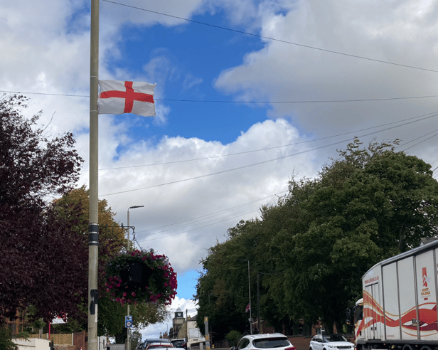 St George's flag on display on Leeds Road, Outwood, Wakefield, in September last year.