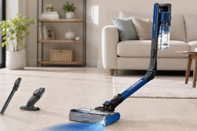 Amazon has cut the Navy Metallic Shark PowerPro cordless vacuum to £142, saving £107.99, while the Electric Blue version costs £169.99