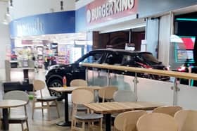 Dramatic footage captured the raid at Wetherby Services on July 29, 2026. Shocking footage reveals masked men raiding Wetherby Services after driving their car through the building.  