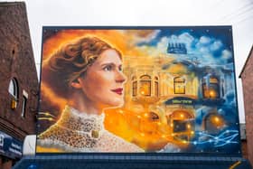 A new mural in Leeds, located just off Deswbury Road, at the bottom of Rowland Road, near St. Lukes Cares by Beeston artist Karl Cunning depicting the suffragette Lenora Cohen. Picture James Hardisty. Date: 6th August 2026.