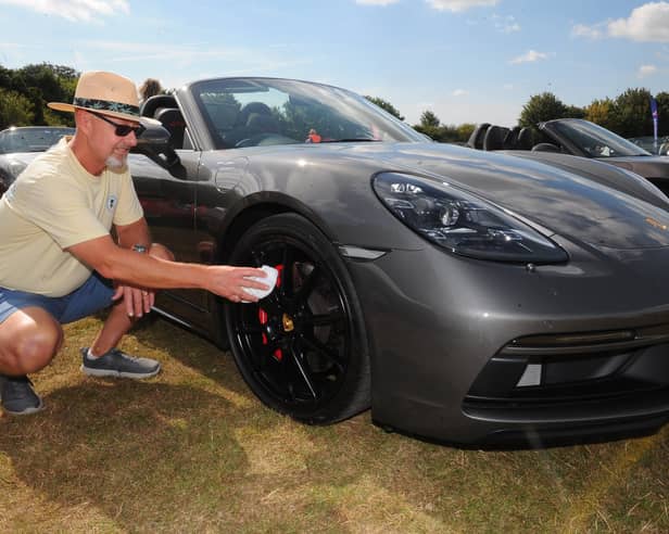  Chris Pearson of Lincolnshire gets any dust off his 718 Boxster GTS