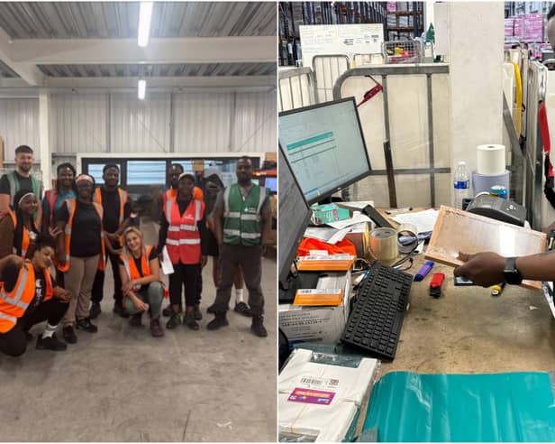 Calum McHugh (top left) alongside members of the Money Cruncher warehouse team
