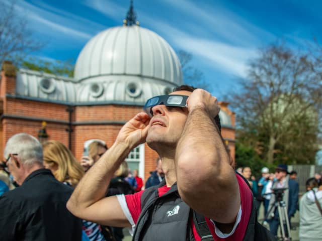 Eclipse observing at the Royal Observatory Greenwich, March 2025.