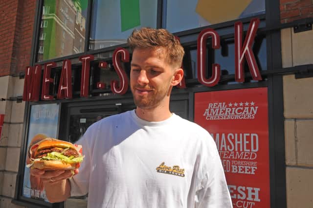 Anton Stach with his Moustachi burger at Meat:Stack