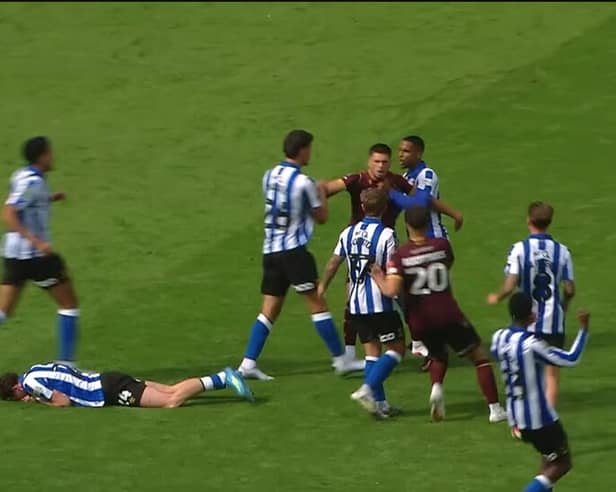 Harry Gray's Sheffield Wednesday teammates backed him up after a punch.