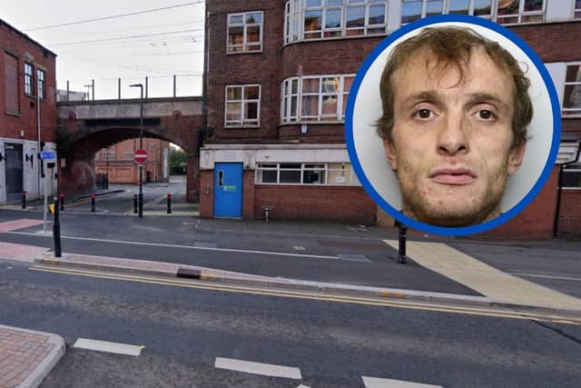 Blackburn (inset) stabbed the man under the railway arch on Brick Street.